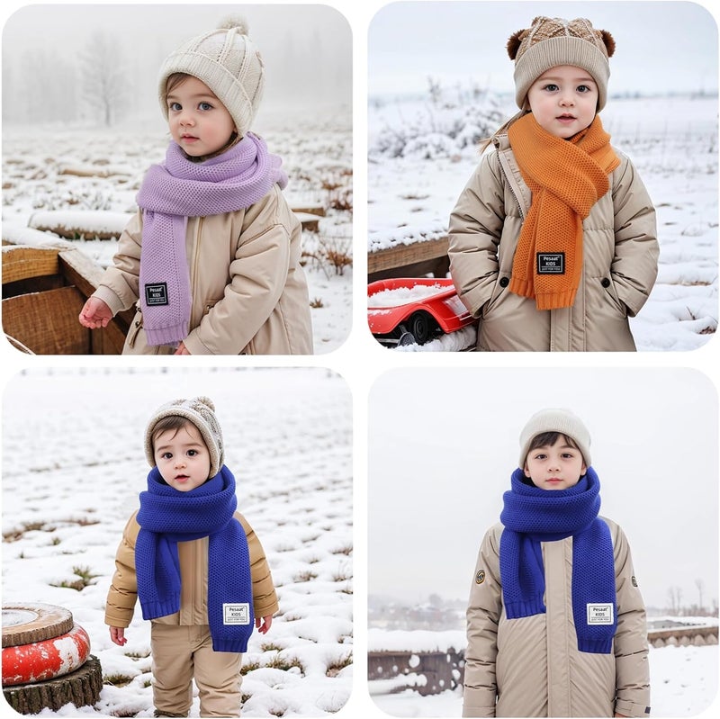 Pesaat Kids Winter Infinity Scarf Knit Toddler Boy Girls Scarves Cotton Outdoor Neck Warmer for Children 3-15 Years - Image 5